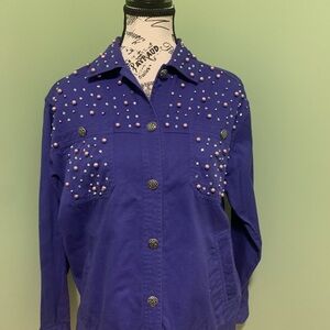 Purple Pearl-Studded Jacket